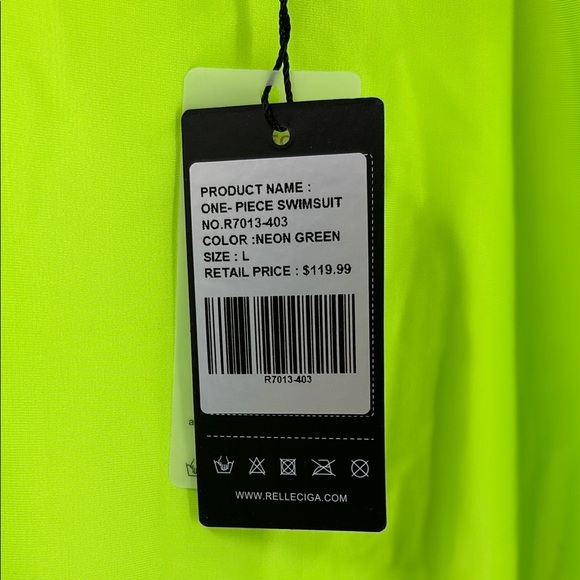 RELLECIGA Neon Green One Piece Swimsuit - Picture 4 of 5